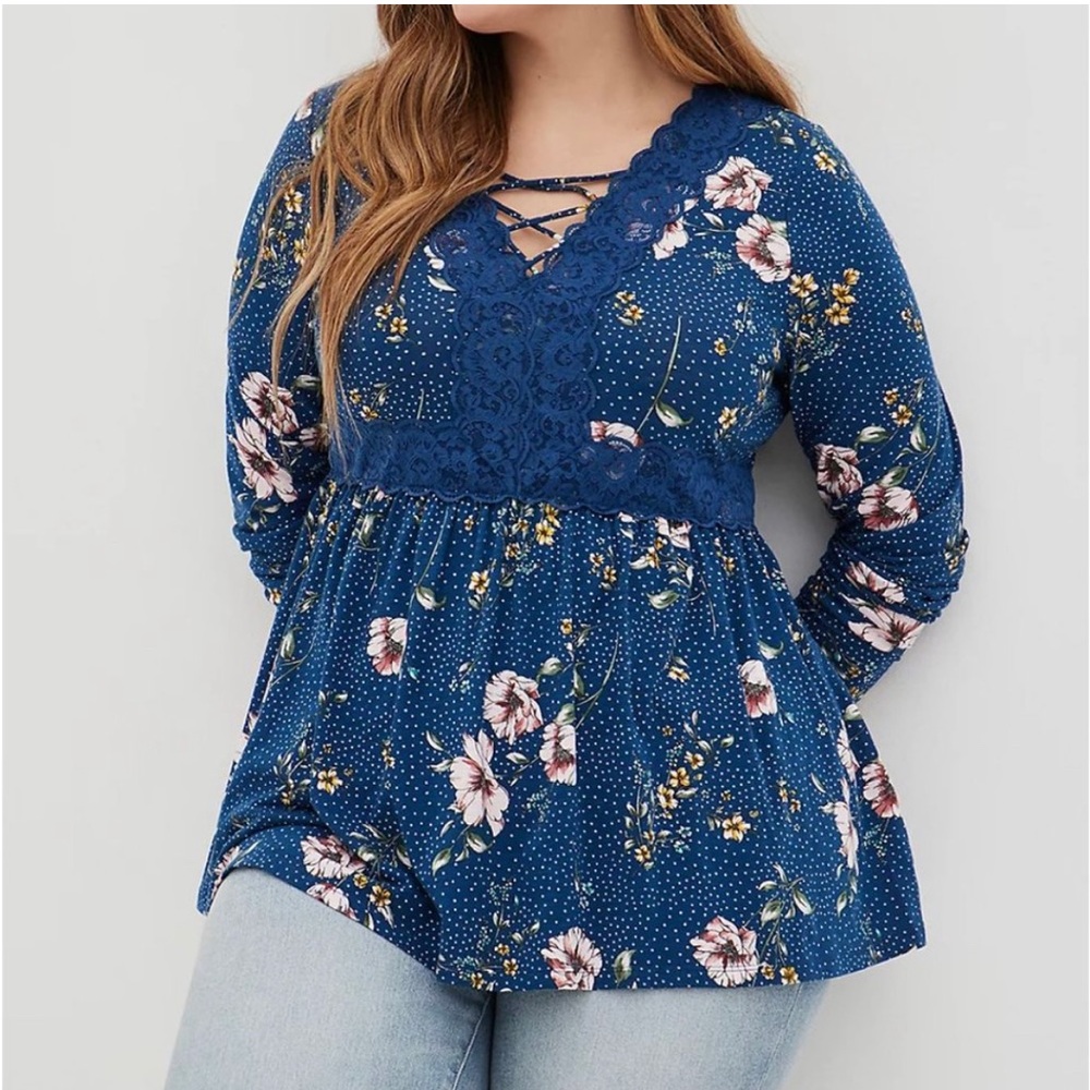 Blue Floral Blouse